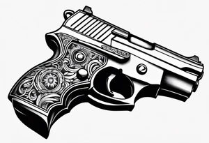 hand gun tattoo idea