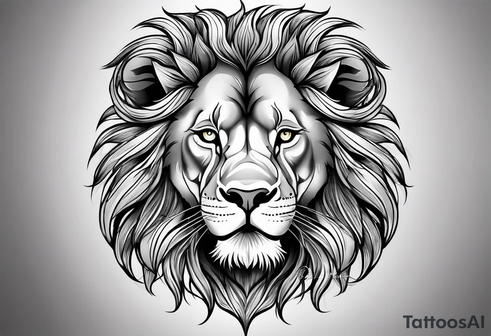 realistic laying lion tattoo idea