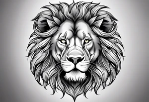 realistic laying lion tattoo idea