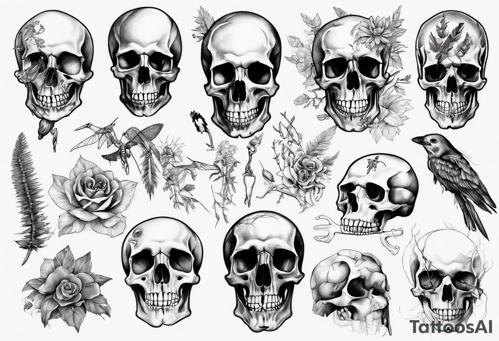 Naturalist skeleton tattoo idea