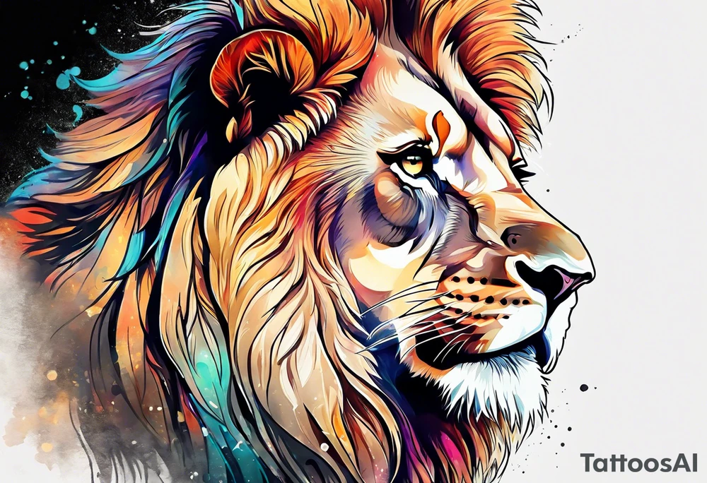 Lion roaring tattoo idea