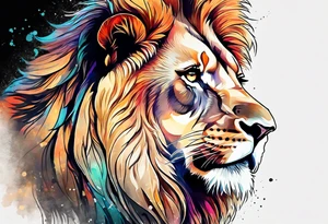 Lion roaring tattoo idea