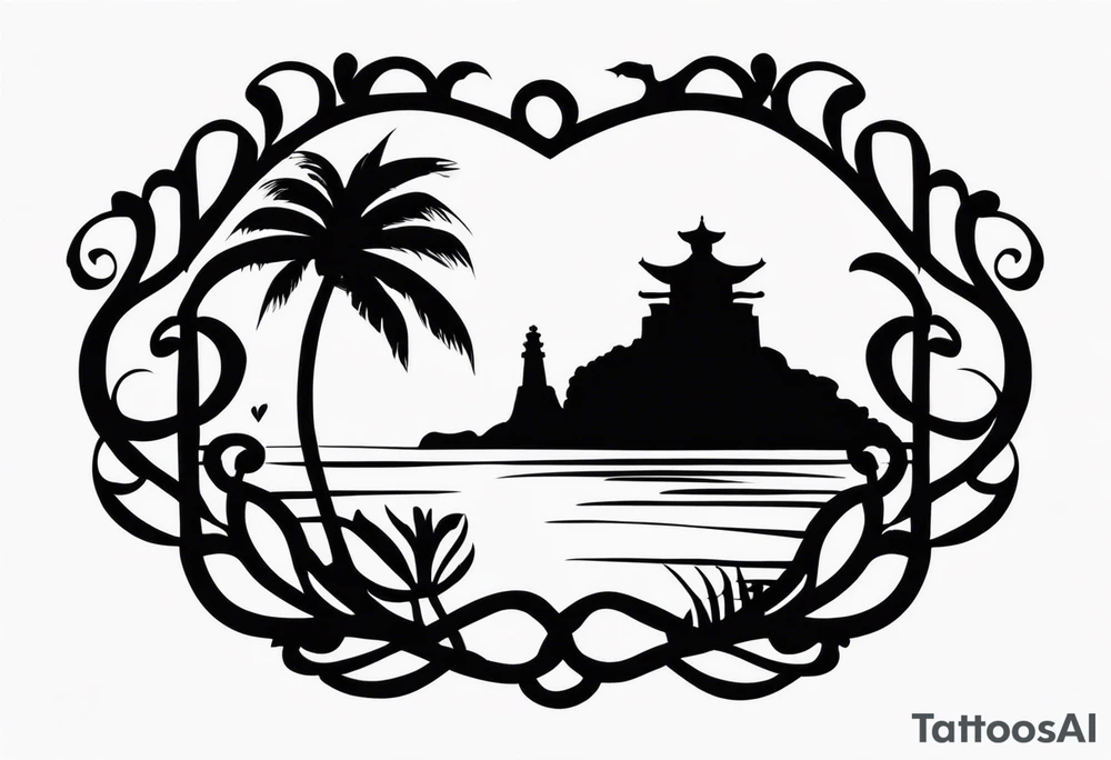 TWO LOVERS POINT SILOUETTE, GUAM tattoo idea