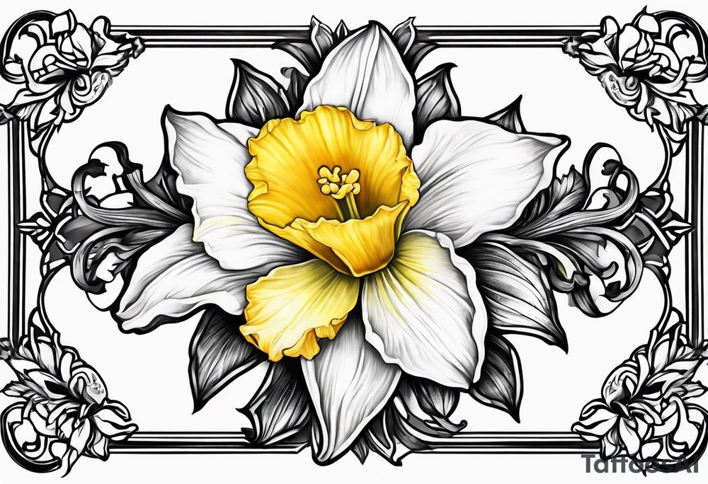 daffodil design tattoo idea