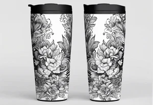 20 oz tumbler, personalized, fantasia, floral , dreamscape tattoo idea