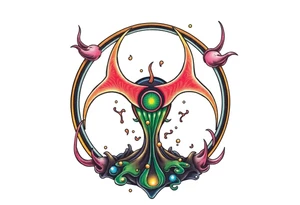 Contagion sign with toxic spill tattoo idea