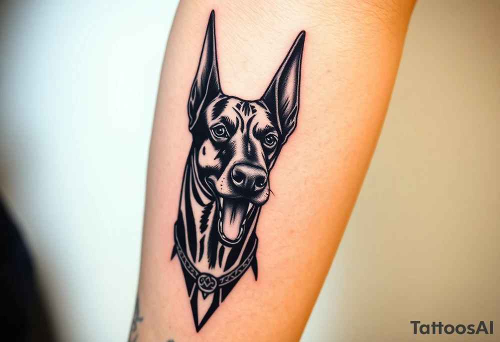 Doberman aggressive tattoo idea