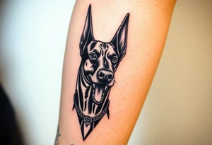 Doberman aggressive tattoo idea