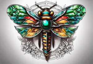 Sword going in to cicada tattoo idea