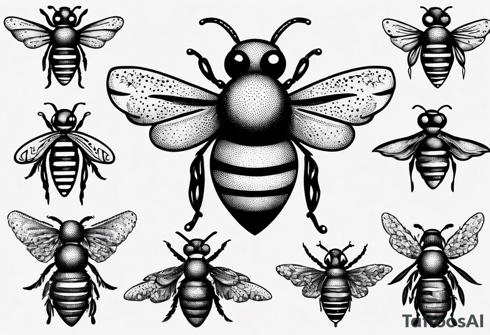 comic biene im flug tattoo idea