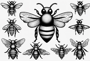 comic biene im flug tattoo idea