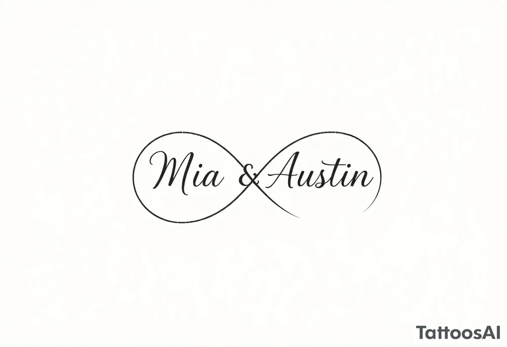 Infinity symbol with the name's Mia and Austin tattoo idea
