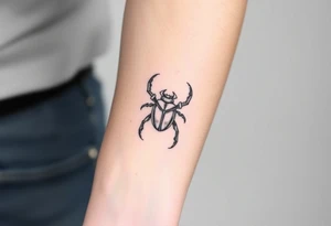 Hercules beetle in a tribal lineart style tattoo idea