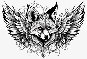 Fox with wings tattoo idea