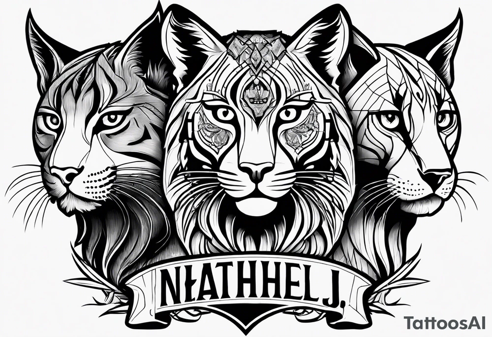 3 Names( Nathaniel Jr., Landon, Lynx) and a creative quote from a father to his sons about hard work, dedication, protection, raising men, loving them, sacrifice, integrity tattoo idea