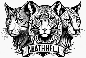 3 Names( Nathaniel Jr., Landon, Lynx) and a creative quote from a father to his sons about hard work, dedication, protection, raising men, loving them, sacrifice, integrity tattoo idea