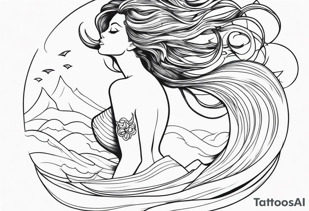Spirited Mermaid tattoo idea