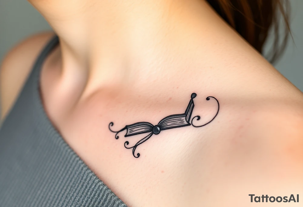 A book related tattoo for a fantasy reader tattoo idea