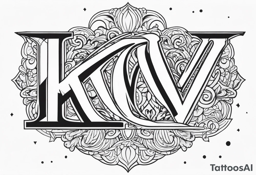 Starting with letter KV tattoo idea