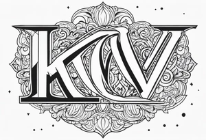 Starting with letter KV tattoo idea