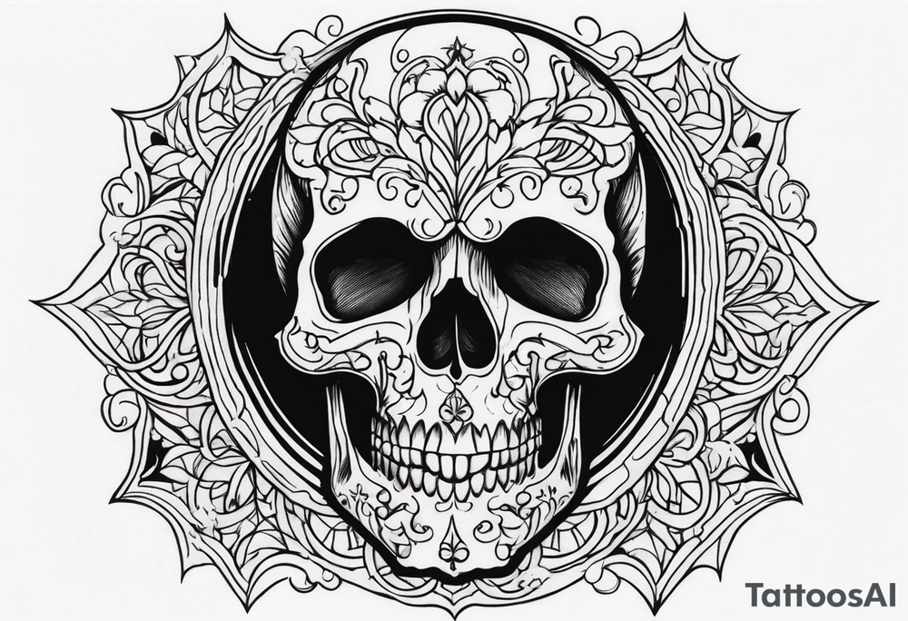 serious skull tattoo idea