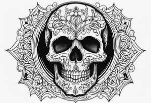 serious skull tattoo idea