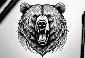 Powerful bear tattoo idea