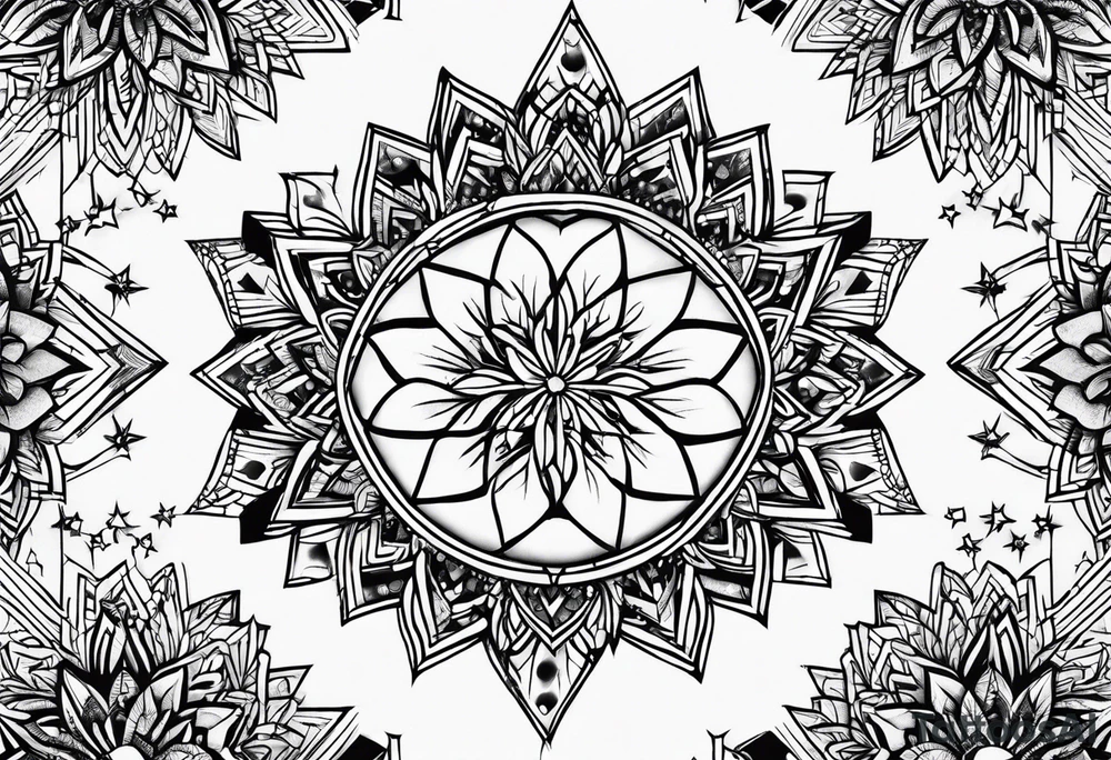 small snow crystal cloud tattoo idea