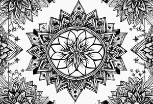 small snow crystal cloud tattoo idea
