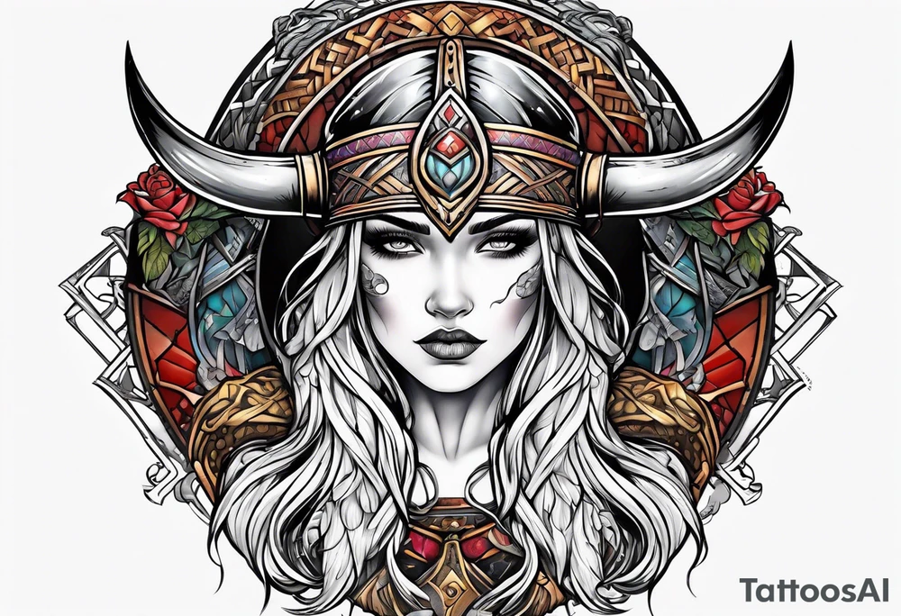 Female viking tattoo idea
