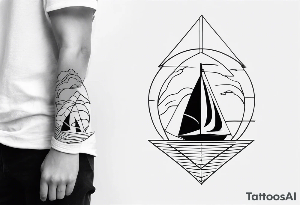 Minimalist flagship tattoo tattoo idea