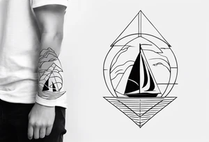 Minimalist flagship tattoo tattoo idea