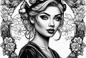 Nurse wearing PPE tattoo idea