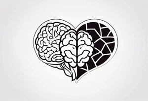 Picture of a heart and brain to represent oneself tattoo idea