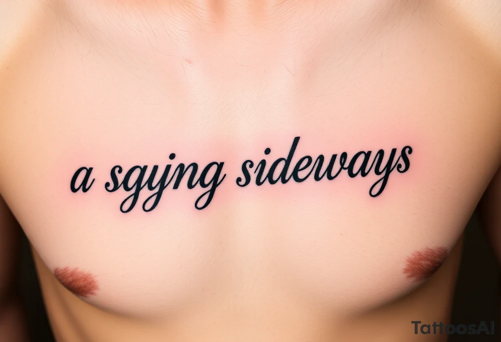 a saying sideways tattoo idea