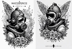 Hebrew scuba diver tattoo idea