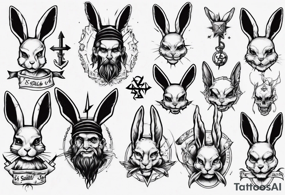 satanic rabbit tattoo idea