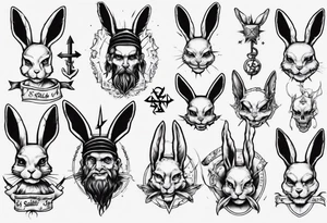 satanic rabbit tattoo idea