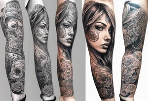 tattoo that fills entire length from shoulder to fingers that symbolizes pain tattoo idea