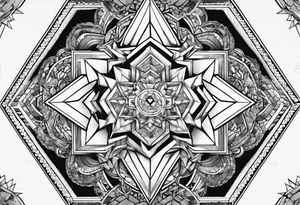 Hexagon linked ice crystal cloud tattoo idea