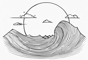 sol assimétrico com raios ondulados tattoo idea