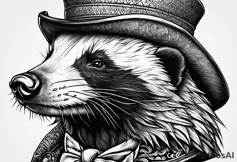 Honey badger wearing Irish hat tattoo idea