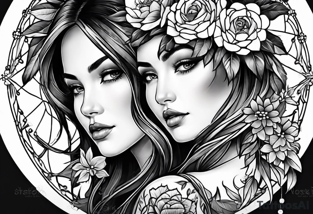 dream catcher with flowers tattoo idea