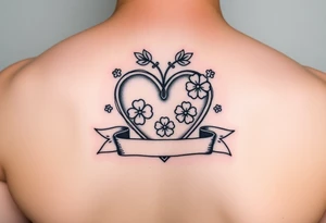 Cute Heart with shamrocks and a banner tattoo idea