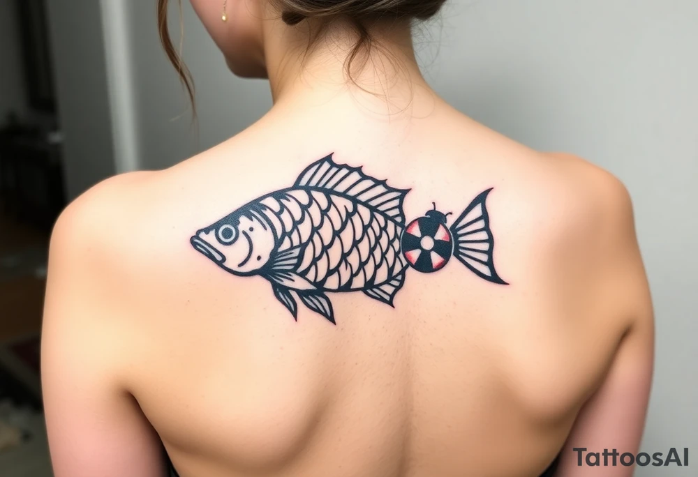 Beta fish with ladybug tattoo idea