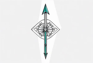 Simple Vertical Arrow tattoo idea