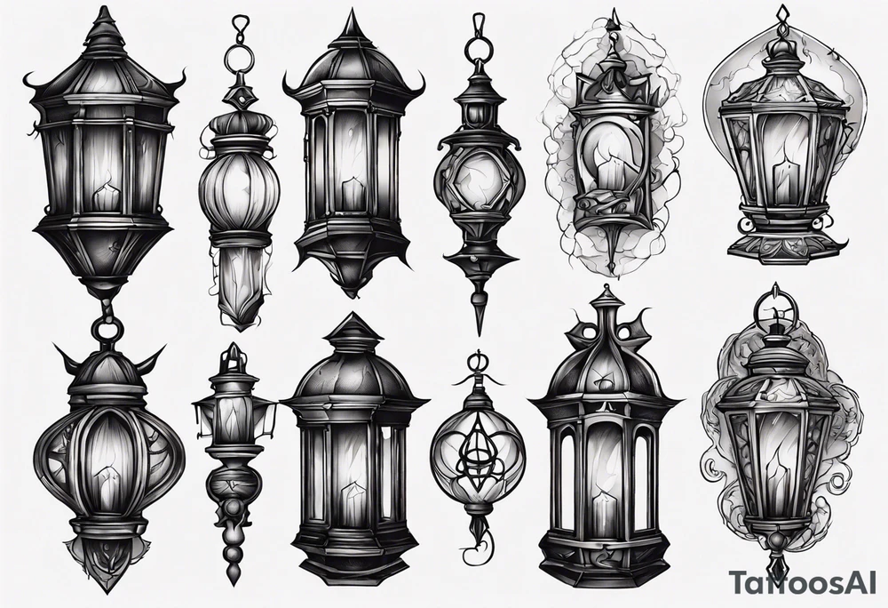 Gothic lantern tattoo idea