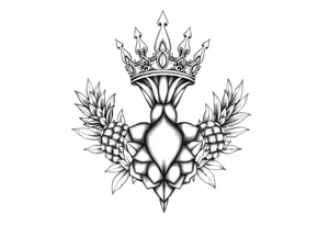 Majestic crown ,pineapple vagina and anus tattoo idea