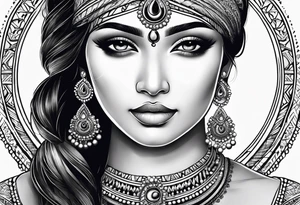 Indian Woman, Simplicity tattoo idea