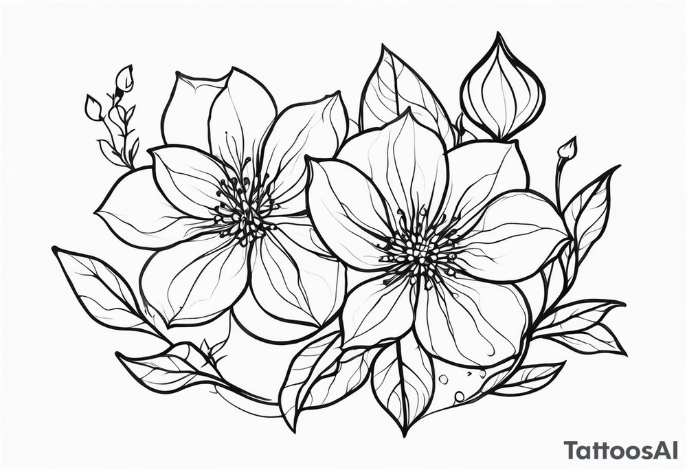 Elvish flowers tattoo idea